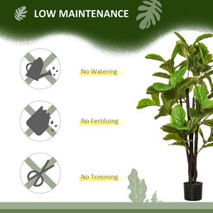 Albero di Quercia Ficus Lyrata Artificiale da 1,37 m per Interni ed Esterni, Decorazione Verde in Vaso per Halloween, Ufficio, Matrimoni e Temi Artistici - Product Image 5