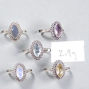 Anillos Boho de Plata de Ley 925 con Forma de Marquesa y Piedras Preciosas Naturales, Diseño Increíble, Precio al por Mayor, Joyería de Plata - Product Image 3