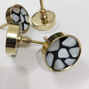 Perillas de latón sin cortar de nácar, accesorios de Hardware hechos a mano de la mejor calidad, perillas de puerta de cocina de cajón, fregona de latón - Product Image 1