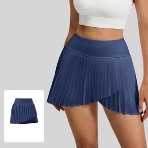 Jupe plissée personnalisée pour femme, taille haute, 2 en 1, sportive, pour la course à pied, le tennis, le paddle, le golf, le pickleball, avec poche - Product Image 2