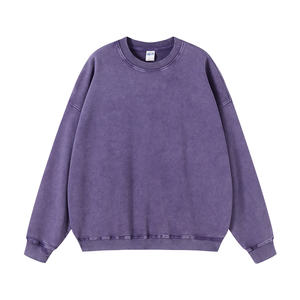 Sweat-shirts unisexes personnalisés surdimensionnés vintage délavés à l'acide, en coton épais tissé et doublé, pour homme, coupe courte, hiver - Product Image 6