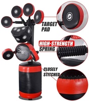 Équipement de gymnastique à domicile de boxe 63.8 ''sac de boxe debout complet avec 12 cibles d'entraînement à hauteur réglable Logo imprimé entraînement MMA