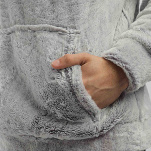 Custom Logo Embroidered Heavy Fleece Plush Men <b>Sherpa</b> <b>Hoodie</b> Streetwear Plain Dyed Winter Warm Oversized Fluffy Pullover Hoodies - Product Image 5