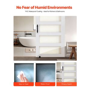 Kit Hardware per Porta Scorrevole in Vetro con Pannello MDF ad Alta Resistenza 42 X 84 Pollici, Impermeabile in PVC, Facile Installazione per Soggiorno - Product Image 4