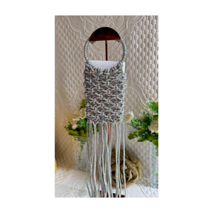 Luxury Handmade Beaded Macramé <b>Mini</b> Handbag with Elegant Woven Design for Women - Product Image 6