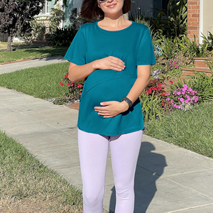 Camisetas de lactancia modernas para mujer, ropa de lactancia, camisetas de maternidad de estilo veraniego, tela de algodón transpirable, ropa cómoda para uso diario - Product Image 4