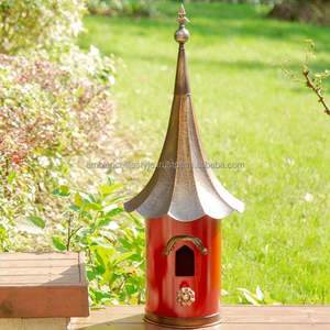 Casa de pájaros de metal para decoración de jardín al aire libre, refugio colgante resistente a la intemperie para pájaros pequeños, diseño artesanal - Product Image 4