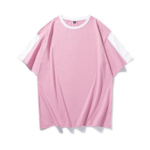 เสื้อยืดคอกลมผู้ชายแบบ Color Block สกรีนโลโก้ได้ เสื้อยืดโอเวอร์ไซส์ผ้าฝ้าย ระบายอากาศดี สไตล์ลำลอง สตรีทแวร์ รับผลิตแบบ OEM ODM - Product Image 6