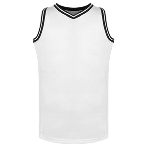 Camiseta de Baloncesto Unisex Blanca sin Mangas con Cuello Mandarín, Transpirable, de Poliéster que Absorbe la Humedad, Ajuste Holgado, Totalmente Estampada - Product Image 2