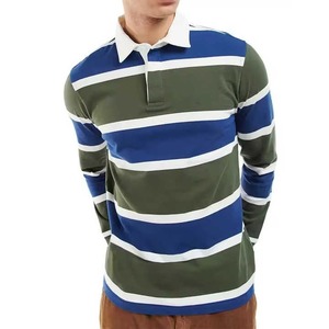 เสื้อรักบี้แขนยาวผู้ชายคุณภาพสูง ผ้าฝ้าย 100% สวมใส่สบาย ระบายอากาศได้ดี เป็นมิตรกับสิ่งแวดล้อม รับผลิตแบบ OEM - Product Image 1