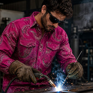 Custom Logo Western <b>Welding</b> <b>Shirt</b> Men FR Flame Resistant Long Sleeve Workwear OEM Heavy Duty Cotton Twill Rip-Stop Breathable - Product Image 6