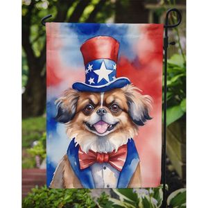 Épagneul tibétain multicolore Drapeau de jardin américain patriotique Boîte aux lettres Drapeau décoratif de cour Bannière pour patio Illustration Taille de jardin pour - Product Image 3
