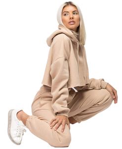 Ensemble survêtement streetwear tendance pour femme grande taille, deux pièces, hiver, uni, respirant, avec sweat à capuche et pantalon de survêtement longueur genou, coupe décontractée - Product Image 2