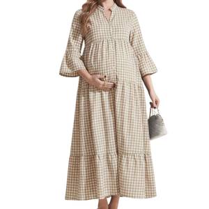 Vêtements de maternité en coton respirant, fabriqués directement en usine, pour femmes, doux et respectueux de la peau, robe d'allaitement pour la grossesse - Product Image 4