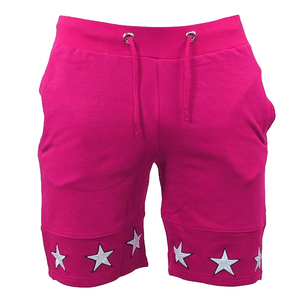 2026 Men’s Custom French Terry Fleece Sweat Shorts Star Applique Streetwear <b>Elastic</b> Waist Drawstring With Side Pockets - Product Image 1