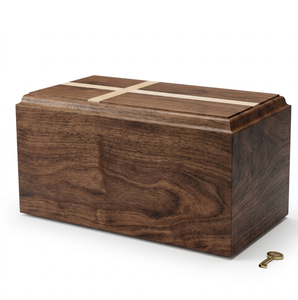 Urne funéraire en bois de style américain, artisanale, pour cendres humaines adultes, avec gravure, capacité de 200 pouces cubes, fournitures funéraires - Product Image 1