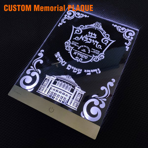 Personalized Transparent Cartoon Illuminated Light up Custom Acrylic Pet Photo Memorial Plaque with Logo OEM Manufacturer - Product Image 1