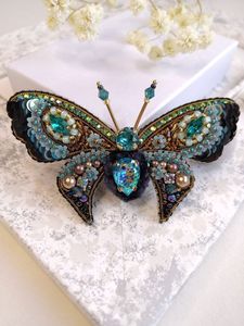 Luxury Designer Handmade Beaded Brooch Embroidered Fashion Jewelry for Bags <b>Backpacks</b> and Hats - Product Image 4