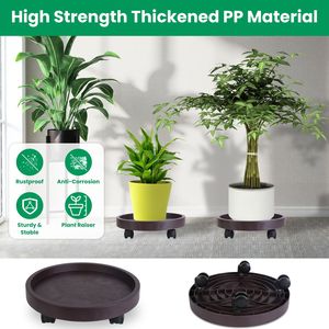 Juego de 4 Soportes Rodantes para Plantas de 12.8 o 14 Pulgadas con Ruedas, Capacidad de Carga de hasta 187 Libras, para Macetas y Jardineras - Product Image 2