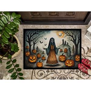 La Llorona Squelette Spooky Halloween Paillasson antidérapant lavable à poils bas 24H X 36W pour entrée intérieure et extérieure Tapis de porte d'entrée - Product Image 3