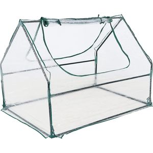 Serre miniature moderne en polycarbonate avec structure en bois 4FT X 3FT, 2 portes latérales zippées - Product Image 1