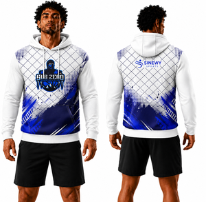 Sudadera con Capucha del Club de Baloncesto SINEWY para Hombre, Corte Ajustado, Patrón Geométrico, Forro Polar Ecológico, Spandex/Poliéster, Informal, Deportiva, para Invierno - Product Image 2