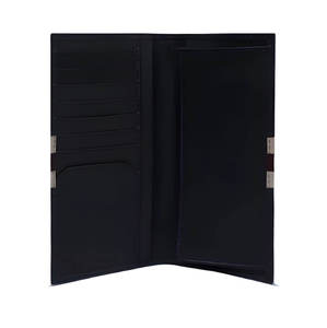 Portefeuille long en cuir noir véritable luxueux pour homme, fait main, organiseur de cartes de crédit exécutif et pochette de voyage fine - Product Image 3