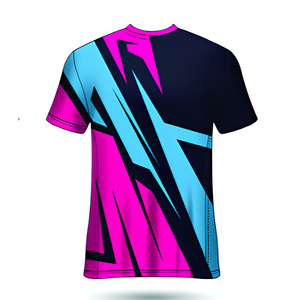T-shirt de sublimation SoccerMax Pro, logo personnalisé, polyester à séchage rapide, évacuation de l'humidité, col rond, manches courtes, unisexe, dégradé - Product Image 3