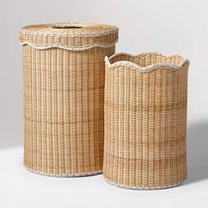 Cesta de Almacenamiento Alta y Elegante de Mimbre, Cesta Organizadora Decorativa, Cesta de Ratán Natural, Perfecta para Guardar Ropa, para el Hogar - Product Image 1