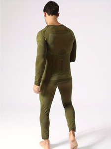 Winter Seamless <b>Mens</b> Compression Shirt Base Layer Ski Sports Set Thermal Underwear Quick Dry Warm Fitness Set - Product Image 4