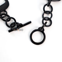 Collier BIXGO Premium en corne de buffle, maillons carrés géométriques, bijou tendance unisexe, cadeau