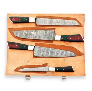 Handmade 4-Piece Damascus Steel Chef <b>Knives</b> with Customized Handle <b>Sharp</b> Serrated Edge for Multi-Purpose Eco-Friendly - Product Image 4