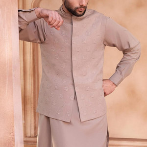 Vêtements islamiques pour hommes, shalwar kameez brodé pour hommes, shalwar kameez pakistanais fabriqué en 2026, vente en gros de bandhgala - Product Image 4