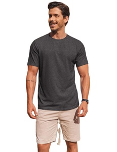 Camiseta de Algodón de Manga Corta Azul Claro para Hombre, con Bolsillo en el Pecho, Corte Regular, Estilo Casual, Cuello Redondo, Color Sólido, Secado Rápido - Product Image 6