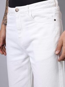 Pantalon en jean pour homme 100 % coton, coupe large, délavé, poids moyen, décontracté, taille mi-haute, style été - Product Image 5