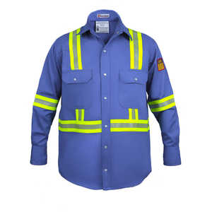 100% Camiseta de alta visibilidad FR de alta visibilidad resistente al fuego ropa de seguridad azul claro 2X-Large - Product Image 1