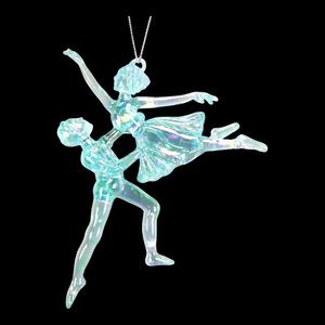 Décoration de Noël et du Nouvel An, ornement de danseuse de ballet en acrylique transparent brillant blanc, rose clair, bleu, lilas, irisé - Product Image 5