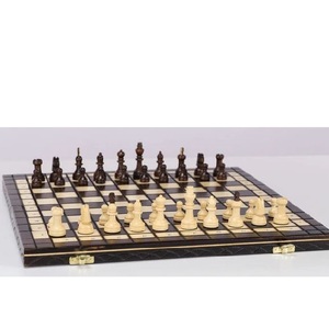 Juego de Ajedrez de Madera Plegable Hecho a Mano, Personalizado, de Alta Calidad, Tallado, para Torneos, Juego de Mesa de Madera Vintage - Product Image 1