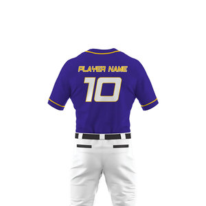 Maillot de baseball violet pour homme avec pantalon blanc et chaussettes noires, impression sublimée, évacuation de l'humidité, coupe classique, toutes saisons, pour équipe - Product Image 5