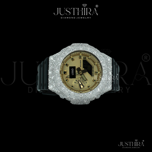 Reloj de Cuarzo con Bisel de Diamantes Premium Iced Out, con Halo de Diamantes VVS, Diseño Moderno en Plata Unisex, Precio Bajo Inigualable - Product Image 2