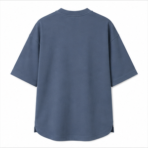 T-shirt Homme Oversize à Manches Courtes et Col Rond en Interlock Bleu Ardoise Personnalisé MTS-OVR-0010 - Product Image 2