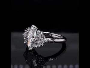 แหวนเพชรทรงมาร์คีส์แบบคลัสเตอร์น่ารัก ทองคำแท้ 14k/18k ได้รับการรับรองจาก IGI สำหรับผู้หญิง เหมาะสำหรับเป็นแหวนหมั้นและแหวนครบรอบ - Product Image 6