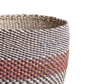 Cesta de Almacenamiento de Mimbre Tejida a Mano con Patrón de Rayas Multicolores, Contenedor de Mimbre Artesanal para Decoración del Hogar - Product Image 2
