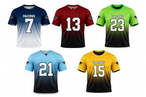 Maillot de football américain personnalisé pour homme, jaune et noir dégradé, uniforme d'équipe, manches courtes, respirant, pour entraînement et matchs - Product Image 6