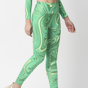 Leggings de yoga tricotés pour femme LAND PURE, noirs et roses, unis, sportifs, écologiques, en Spandex/Polyester, séchage rapide, sexy et élastiques pour l'été - Product Image 3