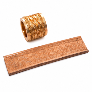 Leather Embossing Roller & Stamp Set for Belts Wallets Keychains | Premium Brass Pattern Embossing <b>Tool</b> for Professional Leather - Product Image 1