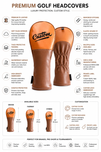 Custom Leather <b>Golf</b> Head Covers Solid Color Driver Fairway Hybrid Protection Cover with Elastic Band Closure Head Covers Driver - Product Image 5
