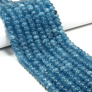 Perles de pierres précieuses en quartz apatite bleu lisses, forme rondelle, 8 mm, perles de quartz apatite bleu naturel, perles rondelles en quartz véritable, 16 pouces - Product Image 6