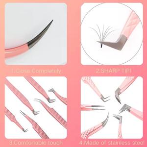 แหนบต่อขนตา Morje Surgical สีชมพู ปลายเรียบ ทำจากสแตนเลสอย่างดี ขนาด 10 มม. ชุดสำหรับต่อขนตา - Product Image 4