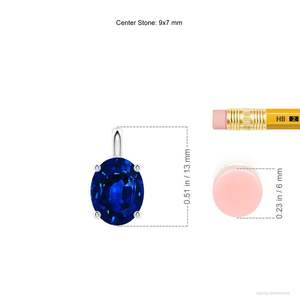 14K 18K <b>Solid</b> <b>Gold</b> Solitaire Oval Cut Natural Blue Sapphire Precious Gemstone Classic <b>Pendant</b> High Quality Fine Jewelry <b>Pendant</b> - Product Image 3